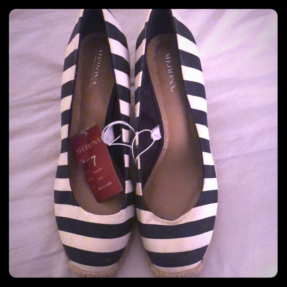 Navy/white stripe espadrilles